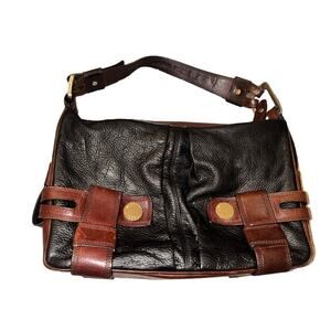 Classic Michael Kors Black & Tan Leather Handbag - 12x3.5x10